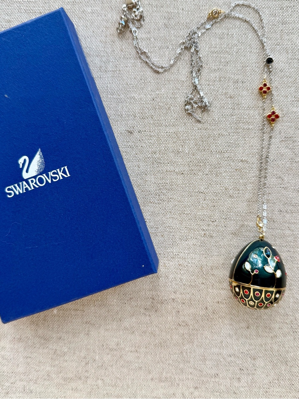 Swarovski Wings of Fantasy Precious Egg Pendant Necklace w/ Box NWT - Picture 3 of 9